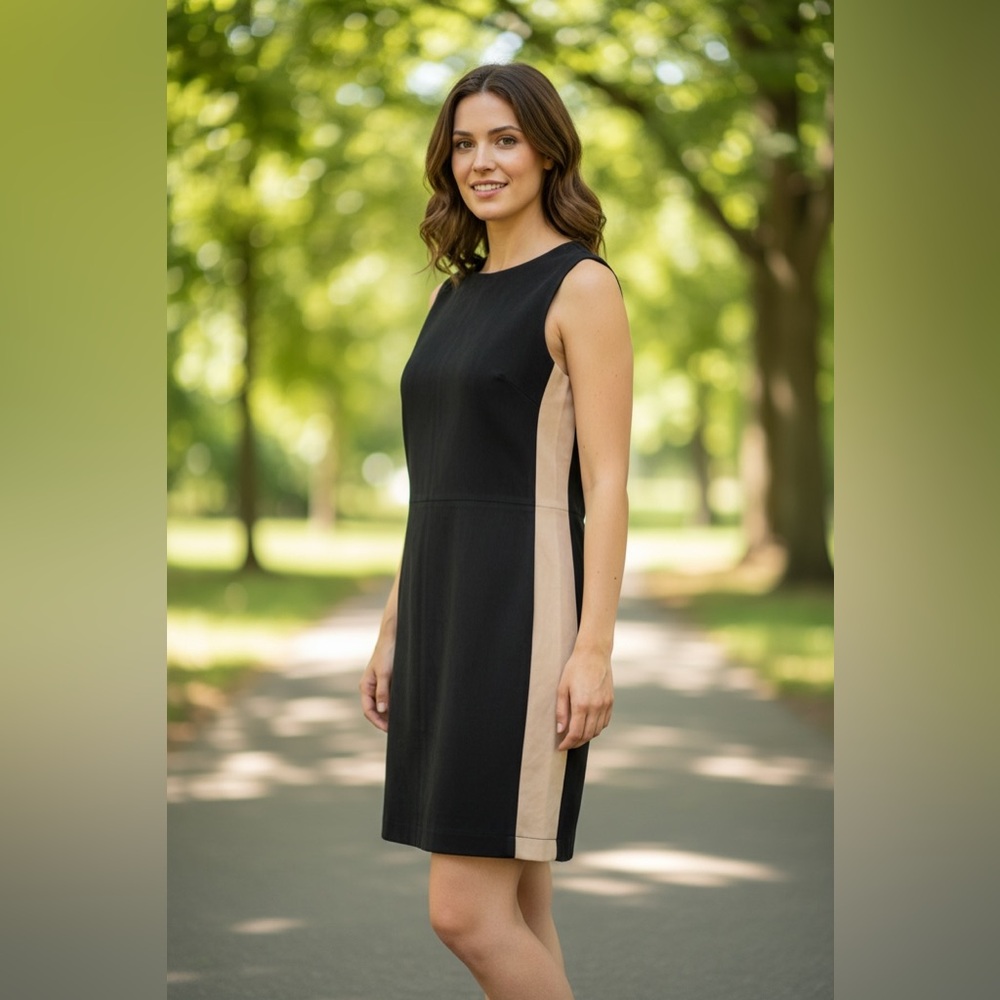 My Tribe suede / leather and rayon sheath dress size M